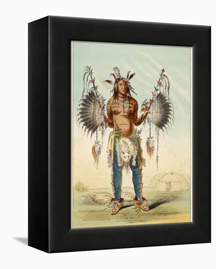 Medicine Man of the Mandan People-George Catlin-Framed Premier Image Canvas