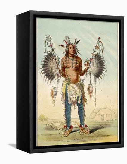 Medicine Man of the Mandan People-George Catlin-Framed Premier Image Canvas