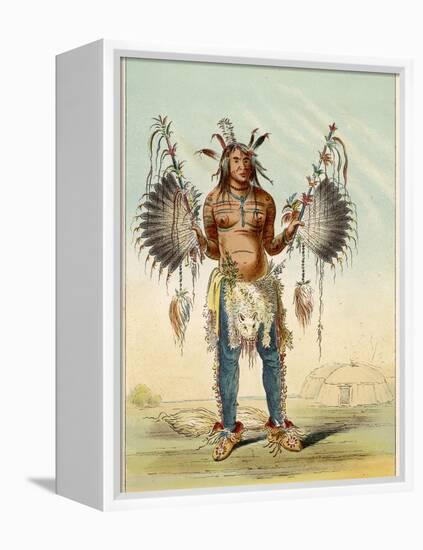 Medicine Man of the Mandan People-George Catlin-Framed Premier Image Canvas