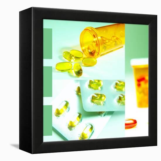 Medicine Pills and Bottles-null-Framed Premier Image Canvas