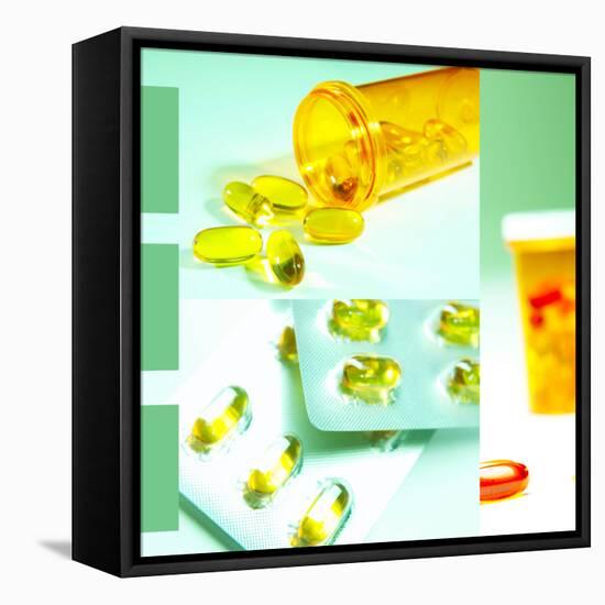 Medicine Pills and Bottles-null-Framed Premier Image Canvas