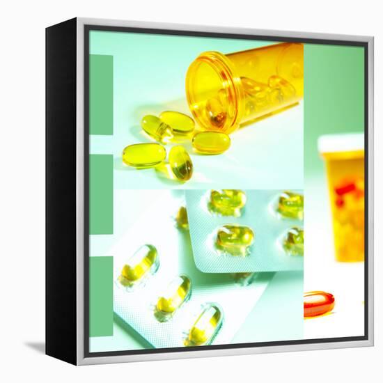Medicine Pills and Bottles-null-Framed Premier Image Canvas