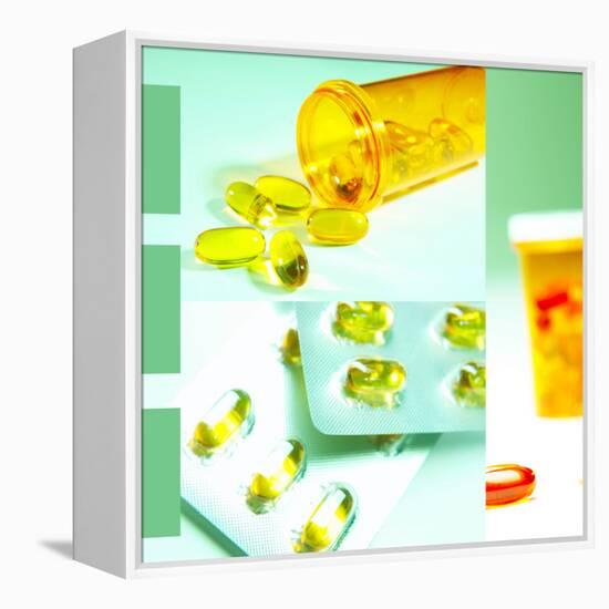 Medicine Pills and Bottles-null-Framed Premier Image Canvas