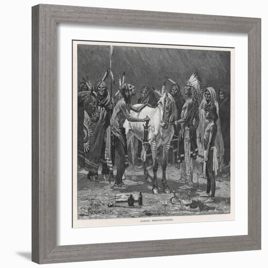 Medicine Ponies of the Sioux-Frederic Sackrider Remington-Framed Art Print