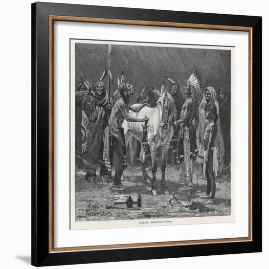 Medicine Ponies of the Sioux-Frederic Sackrider Remington-Framed Art Print