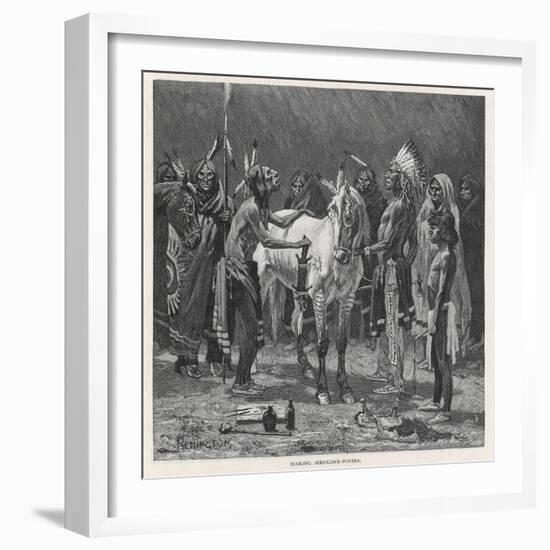 Medicine Ponies of the Sioux-Frederic Sackrider Remington-Framed Art Print