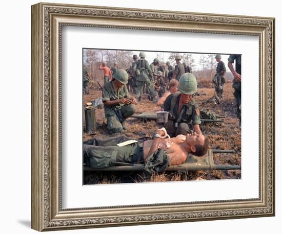 Medics Treat Wounded-Associated Press-Framed Photographic Print