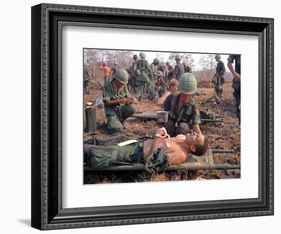 Medics Treat Wounded-Associated Press-Framed Photographic Print