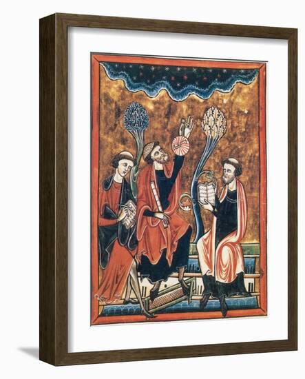 Medieval Astronomers with Astrolabe-Science Source-Framed Giclee Print