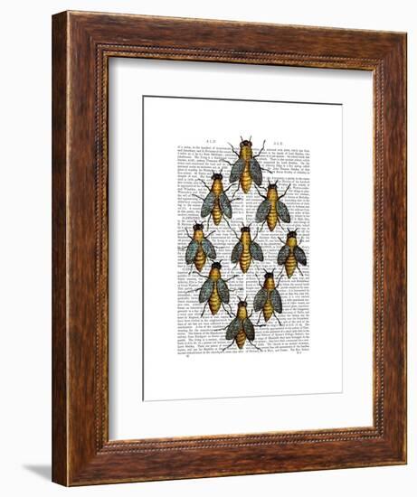 Medieval Bees-Fab Funky-Framed Art Print