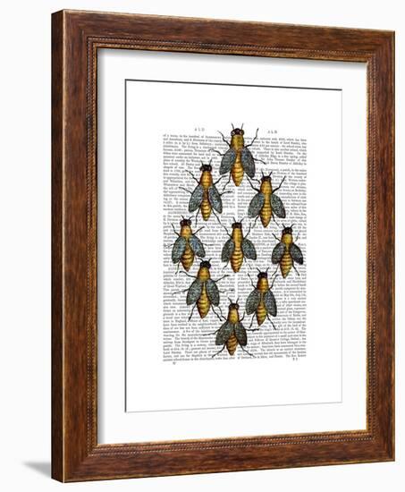 Medieval Bees-Fab Funky-Framed Art Print