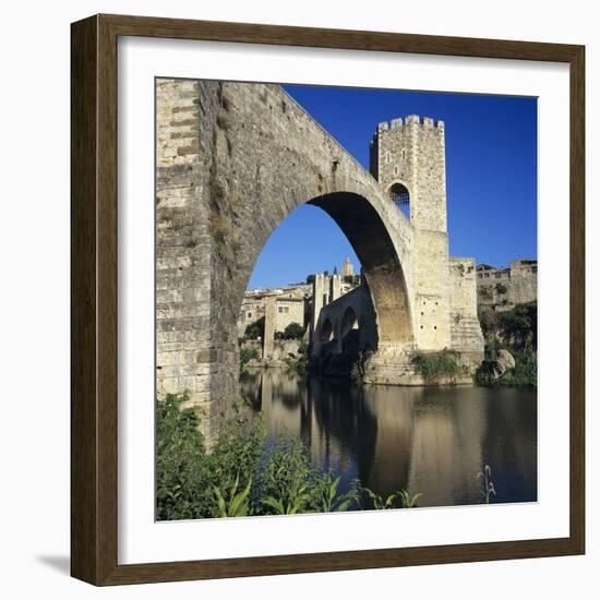 Medieval Bridge, Besalu, Catalunya (Costa Brava), Spain-Stuart Black-Framed Photographic Print