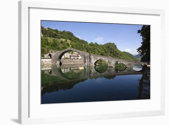 Medieval Bridge of Ponte Della Maddalena on the River Serchio, Borgo a Mozzano, Near Lucca-Stuart Black-Framed Photographic Print