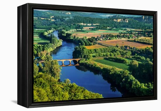 Medieval Bridge over the Dordogne River Perigord France-OSTILL-Framed Premier Image Canvas