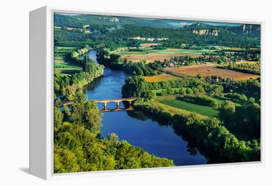 Medieval Bridge over the Dordogne River Perigord France-OSTILL-Framed Premier Image Canvas