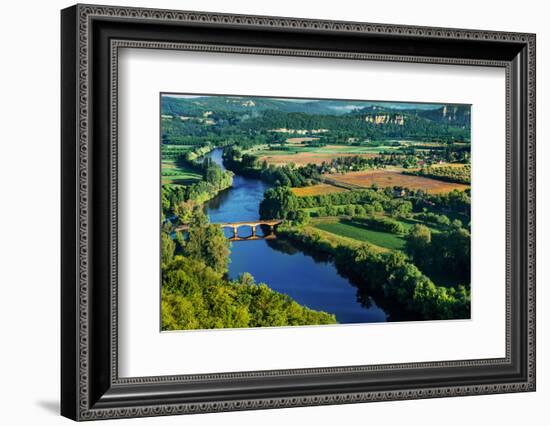 Medieval Bridge over the Dordogne River Perigord France-OSTILL-Framed Photographic Print