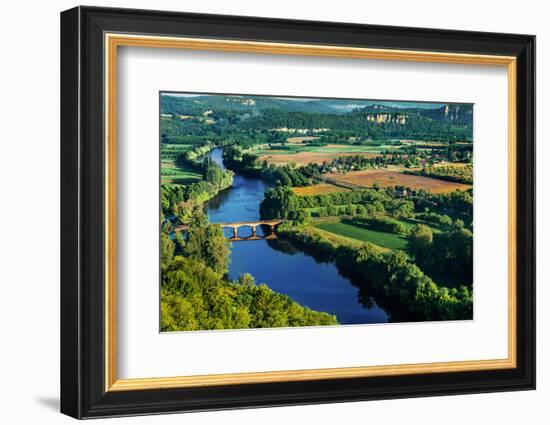 Medieval Bridge over the Dordogne River Perigord France-OSTILL-Framed Photographic Print