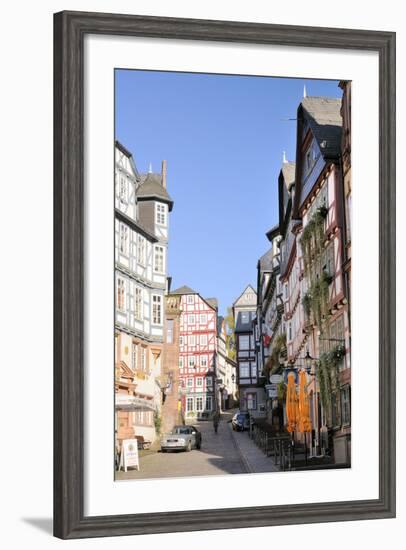 Medieval Buildings on Mainzer Street Viewed from the Market Square, Marburg, Hesse, Germany, Europe-Nick Upton-Framed Photographic Print