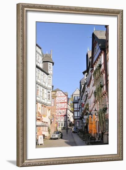 Medieval Buildings on Mainzer Street Viewed from the Market Square, Marburg, Hesse, Germany, Europe-Nick Upton-Framed Photographic Print