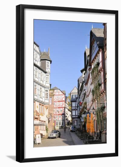 Medieval Buildings on Mainzer Street Viewed from the Market Square, Marburg, Hesse, Germany, Europe-Nick Upton-Framed Photographic Print