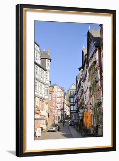 Medieval Buildings on Mainzer Street Viewed from the Market Square, Marburg, Hesse, Germany, Europe-Nick Upton-Framed Photographic Print