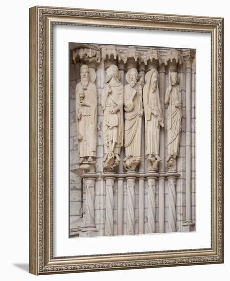 Medieval Carvings of Old Testament Figures, North Porch, Chartres Cathedral, UNESCO World Heritage-Nick Servian-Framed Photographic Print