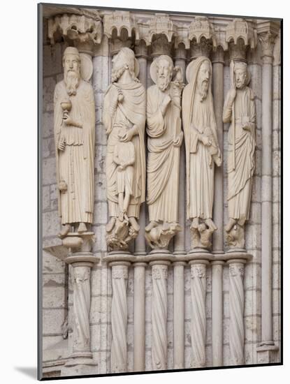 Medieval Carvings of Old Testament Figures, North Porch, Chartres Cathedral, UNESCO World Heritage-Nick Servian-Mounted Photographic Print
