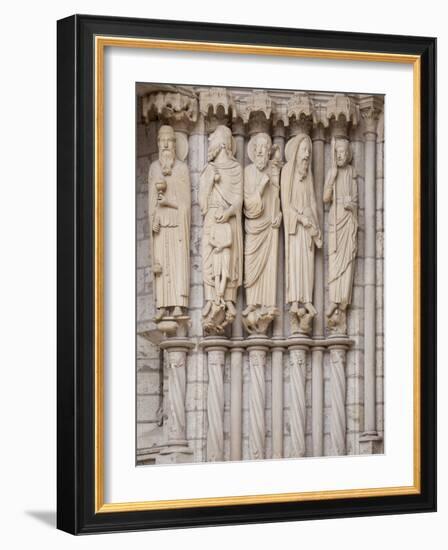 Medieval Carvings of Old Testament Figures, North Porch, Chartres Cathedral, UNESCO World Heritage-Nick Servian-Framed Photographic Print