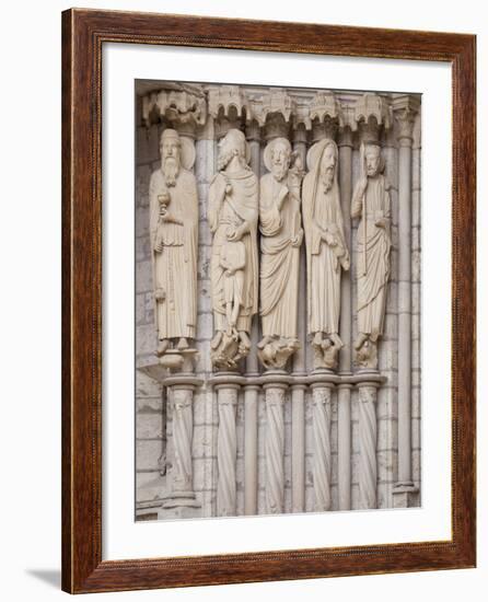 Medieval Carvings of Old Testament Figures, North Porch, Chartres Cathedral, UNESCO World Heritage-Nick Servian-Framed Photographic Print