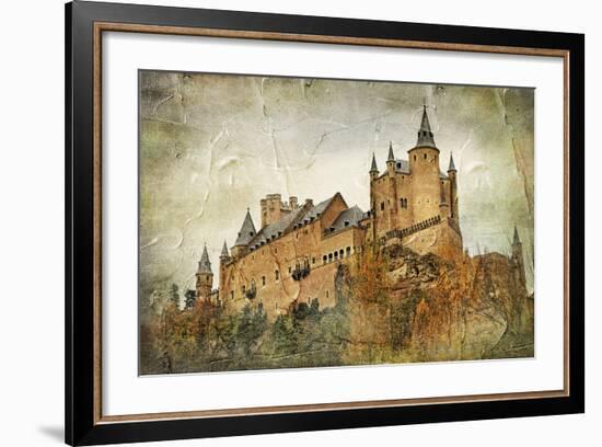 Medieval Castle Alcazar, Segovia,Spain- Picture In Paintig Style-Maugli-l-Framed Premium Giclee Print