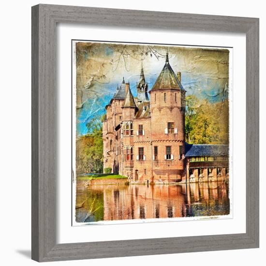 Medieval Castle - Artwork In Painting Style (From My Castles Collection)-Maugli-l-Framed Art Print