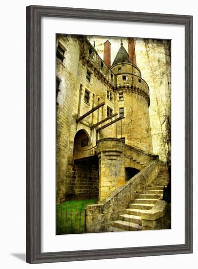 Medieval Castle- Picture In Retro Style-Maugli-l-Framed Art Print
