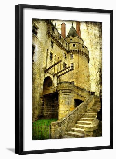 Medieval Castle- Picture In Retro Style-Maugli-l-Framed Art Print