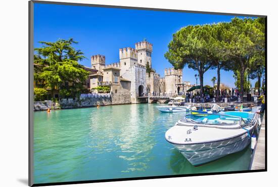 Medieval Castle Scaliger in Old Town Sirmione on Lake Lago Di Ga-Maugli-l-Mounted Photographic Print