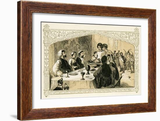 Medieval Christmas feast-Myles Birket Foster-Framed Giclee Print