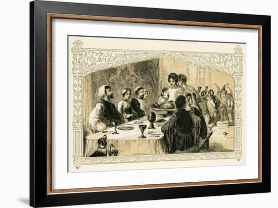 Medieval Christmas feast-Myles Birket Foster-Framed Giclee Print