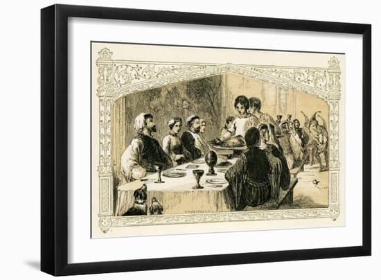 Medieval Christmas feast-Myles Birket Foster-Framed Giclee Print