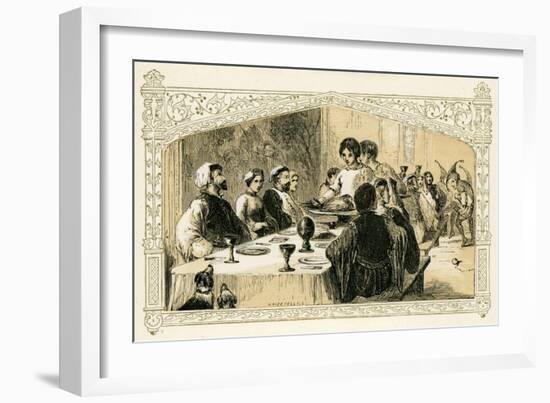 Medieval Christmas feast-Myles Birket Foster-Framed Giclee Print