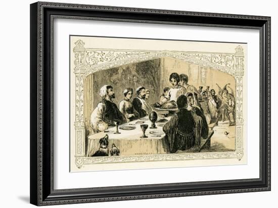 Medieval Christmas feast-Myles Birket Foster-Framed Giclee Print