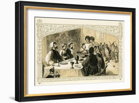 Medieval Christmas feast-Myles Birket Foster-Framed Giclee Print