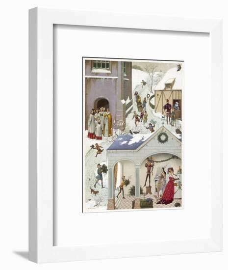 Medieval Christmas Scene-null-Framed Art Print