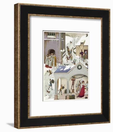 Medieval Christmas Scene-null-Framed Art Print