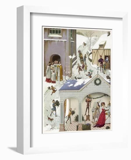 Medieval Christmas Scene-null-Framed Art Print