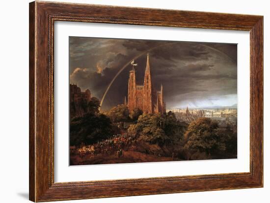 Medieval City on Banks of River-Karl Friedrich Schinkel-Framed Giclee Print