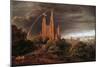 Medieval City on Banks of River-Karl Friedrich Schinkel-Mounted Giclee Print