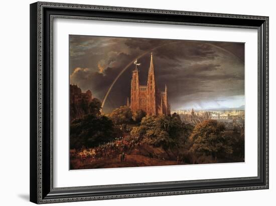 Medieval City on Banks of River-Karl Friedrich Schinkel-Framed Giclee Print