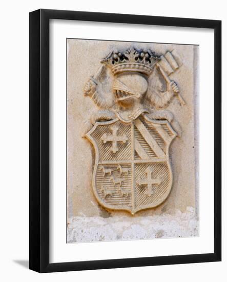 Medieval Coat of Arms, Chateau Carignan, Premieres Cotes De Bordeaux, France-Per Karlsson-Framed Photographic Print