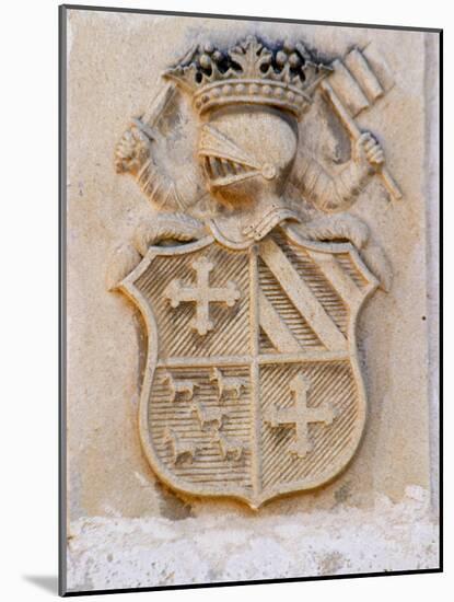 Medieval Coat of Arms, Chateau Carignan, Premieres Cotes De Bordeaux, France-Per Karlsson-Mounted Photographic Print