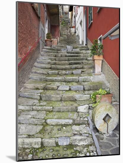 Medieval Cobbled Back Streets of Varenna, Lake Como, Lombardy, Italy, Europe-Peter Barritt-Mounted Photographic Print