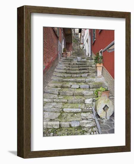 Medieval Cobbled Back Streets of Varenna, Lake Como, Lombardy, Italy, Europe-Peter Barritt-Framed Photographic Print